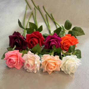 High Quality Silk Artificial Rose Flowers Single Rose