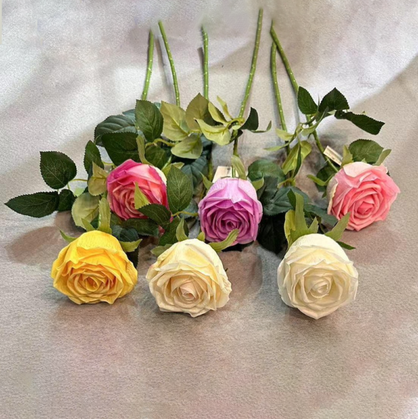 Artificial Flowers For Decoration Different Colour Single Rose
