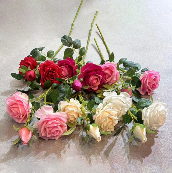 Artificial Flowers Wholesale 3 Heads Rose