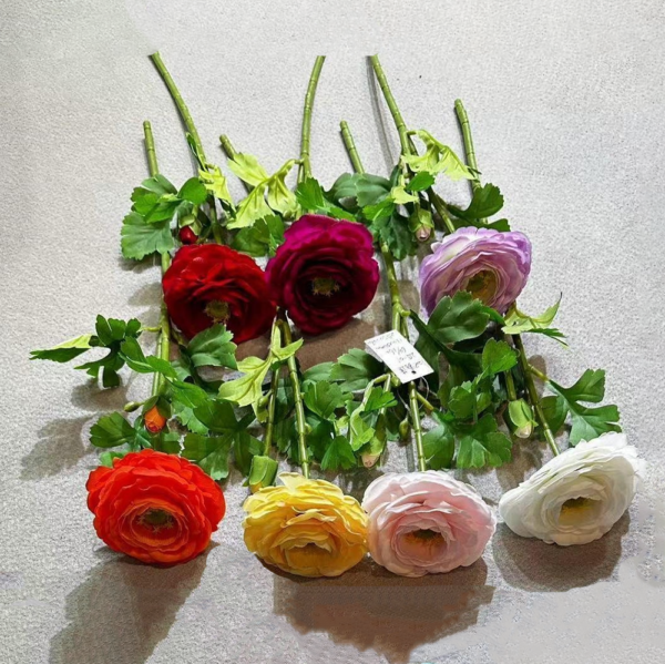 Artificial Flower Decoration Near Me 2 Heads Ranunculus Asiaticus