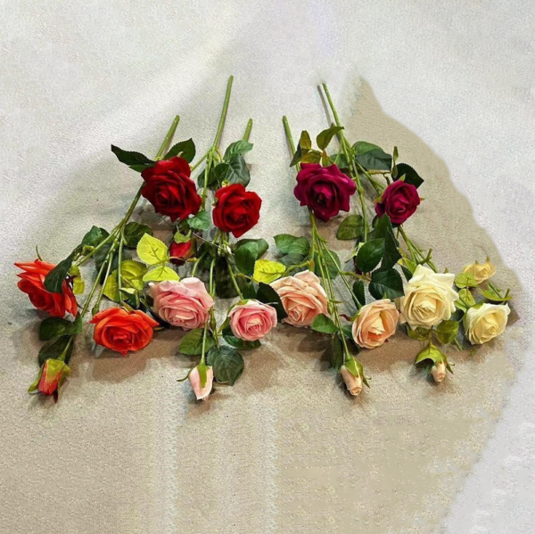 Artificial Flower Decoration Ideas For Home 3 Heads Rose