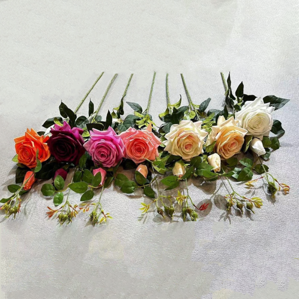 Artificial Autumn Flowers 2 Heads Rose Wholesale
