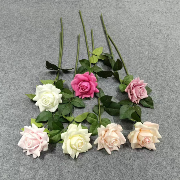 Artificial Flowers Long Stem Roses Single Real Touch Rose