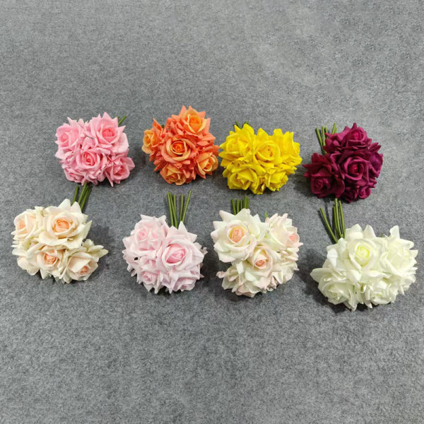 Real Touch Fake Flowers 5 Heads Real Touch Rose Bouquet
