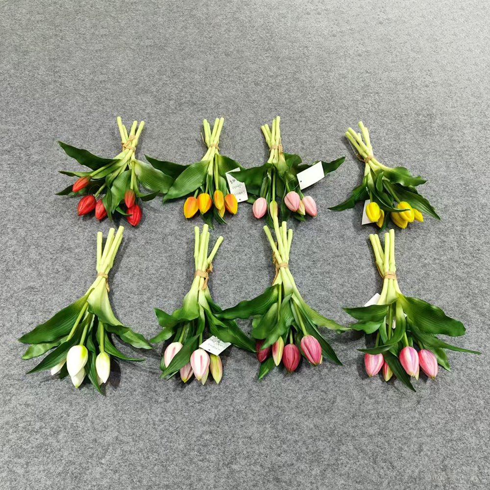Artificial Flower Tulip 5 Heads Real Touch Tulip Bouquet