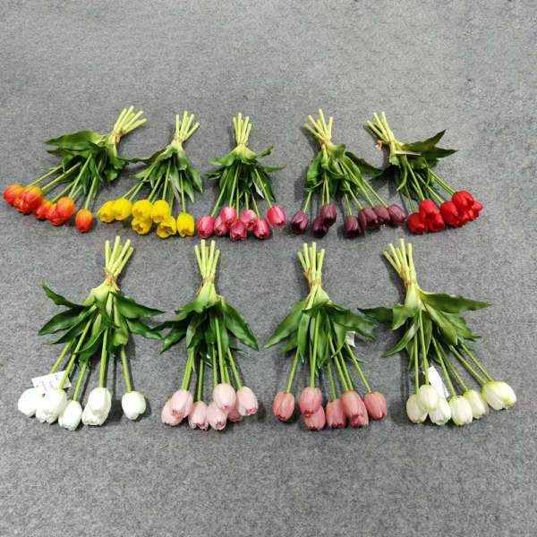 Tulip Artificial Flowers 7 Heads Real Touch Tulip Bouquet