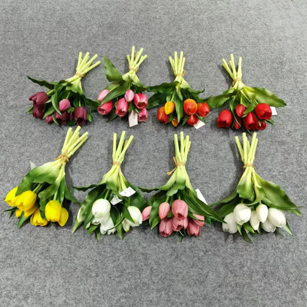 Tulip Artificial Flower Decoration 7 Heads Real Touch Tulip Bouquet