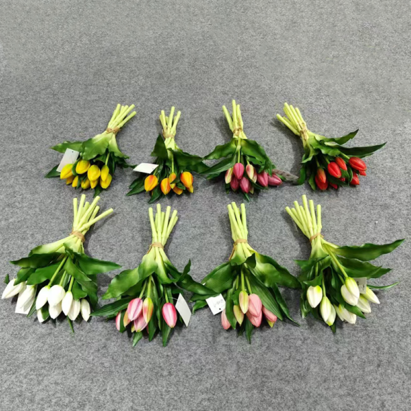 Artificial Tulip Flower 9 Heads Real Touch Tulip Bouquet