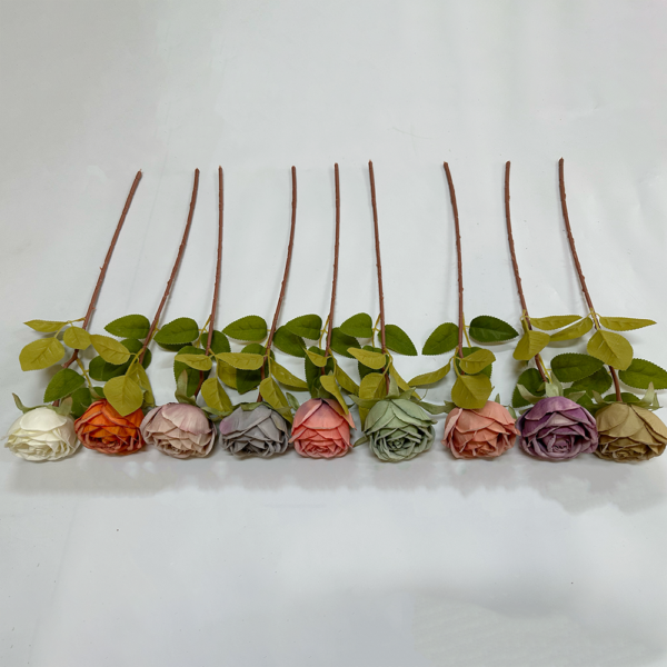 Multilayer Silk Rose Color Artificial Flower Bud For Decoration