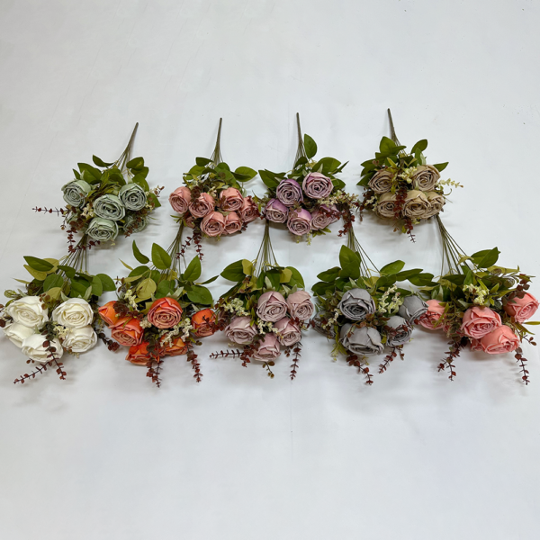 Artificial Rose Flowers 11 Heads Rose Bush