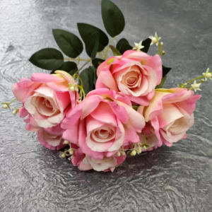 Artificial Flower Silk 7 Heads Rose Bush