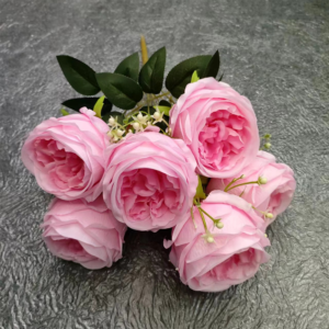 Artificial Flower In China 7 Heads Rose Bush