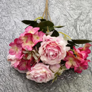 Desktop Floral Silk Flower Decoration 6 Heads Peony Bush