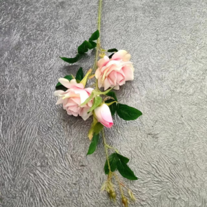 Artificial Rose Flower 3 Heads Rose Single Branch