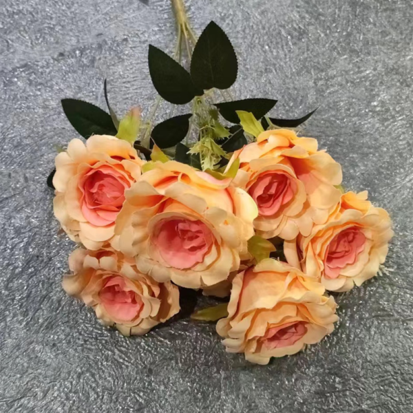 Cheap Fake Flowers 7 Heads Rose Bush