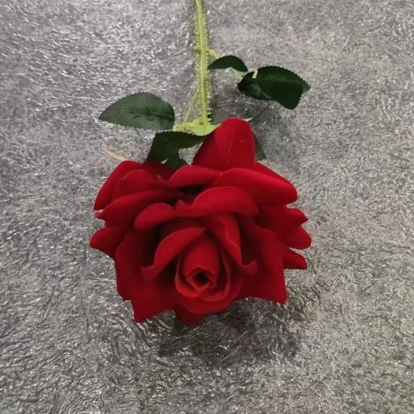 Fake Poinsettia Flower Single Flannel Rose