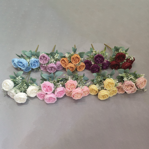 Fake Flower Decoration 7 Heads Rose Bush