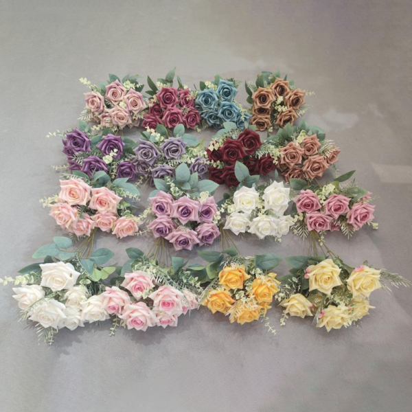 Fake Flowers 7 Heads Rose Bush
