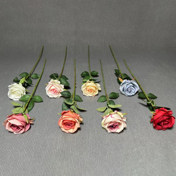 Flower Artificial Flower Decoration Single Rose Wholesale