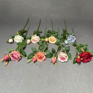 Artificial Flower Distributors 2 Heads Rose Single Branch